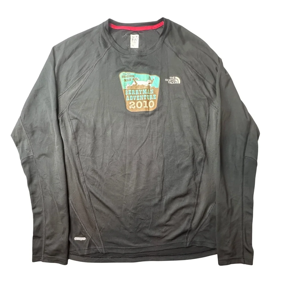 The North Face Shirt Mens L Black Berryman Adventure 2010 VaporWick Long‎ Sleeve